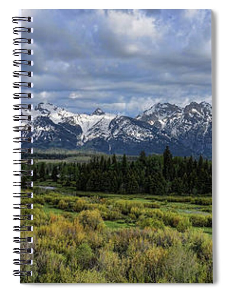 Teton Spiral Notebook featuring the photograph Teton Panorama by David Armstrong