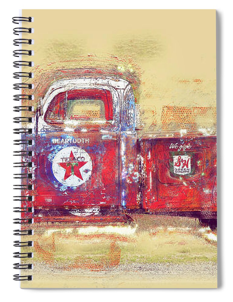 Aib_2022 #2531 Spiral Notebook featuring the photograph Texaco Star Truck by Craig J Satterlee