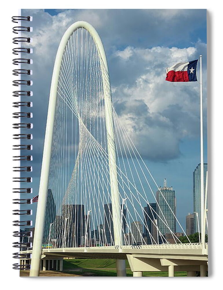 Cityscape Spiral Notebook featuring the photograph Texas Flag on a Windy Day by Diana Mary Sharpton