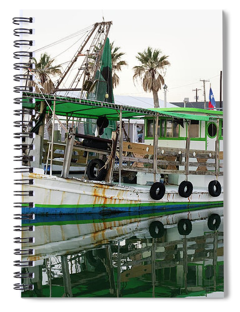 Oyster Boat Spiral Notebook featuring the photograph Texas Oyster Boat by Ty Husak