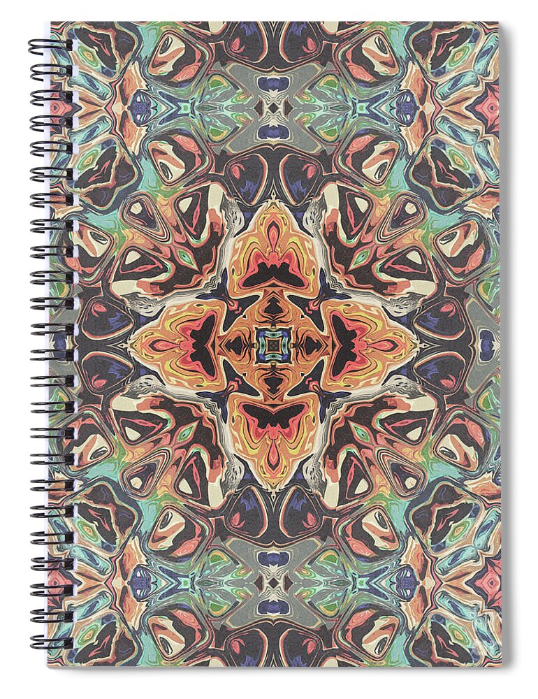 Texture Spiral Notebook featuring the digital art Textured Mandala by Phil Perkins