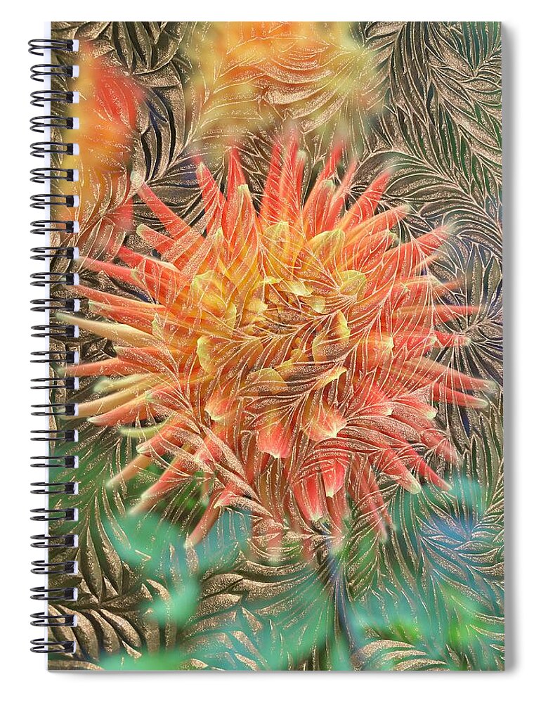 Floral Spiral Notebook featuring the photograph Textured Paper and Floral Abstract Design by Jerry Abbott