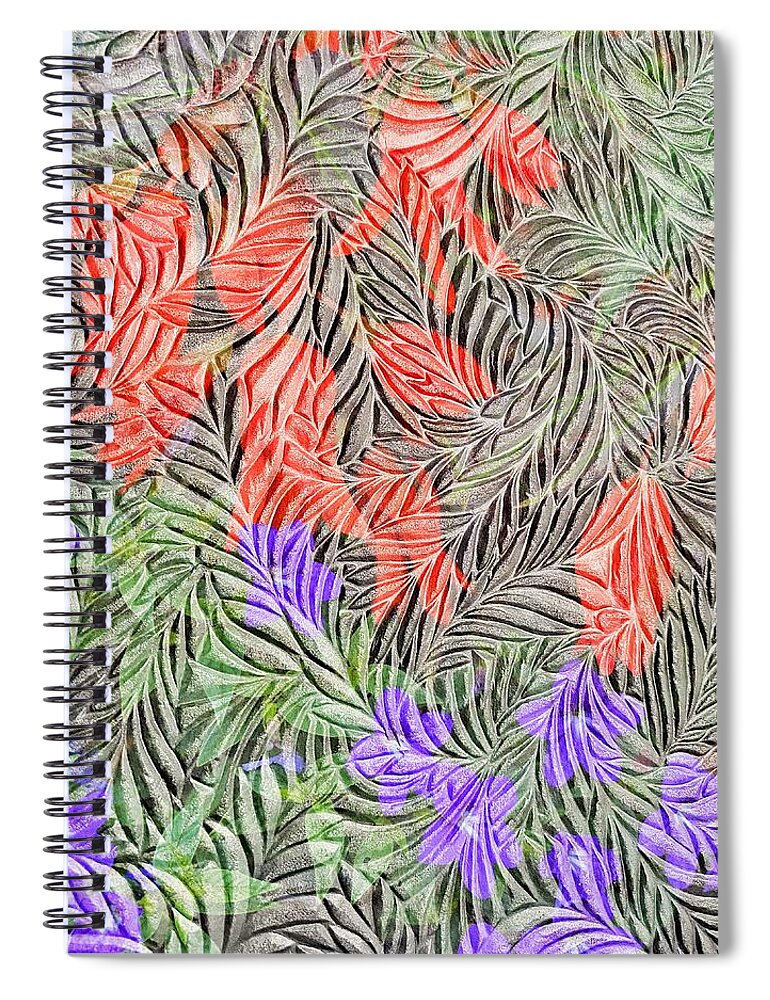Abstract Spiral Notebook featuring the photograph Textured Paper and Flower Abstract by Jerry Abbott