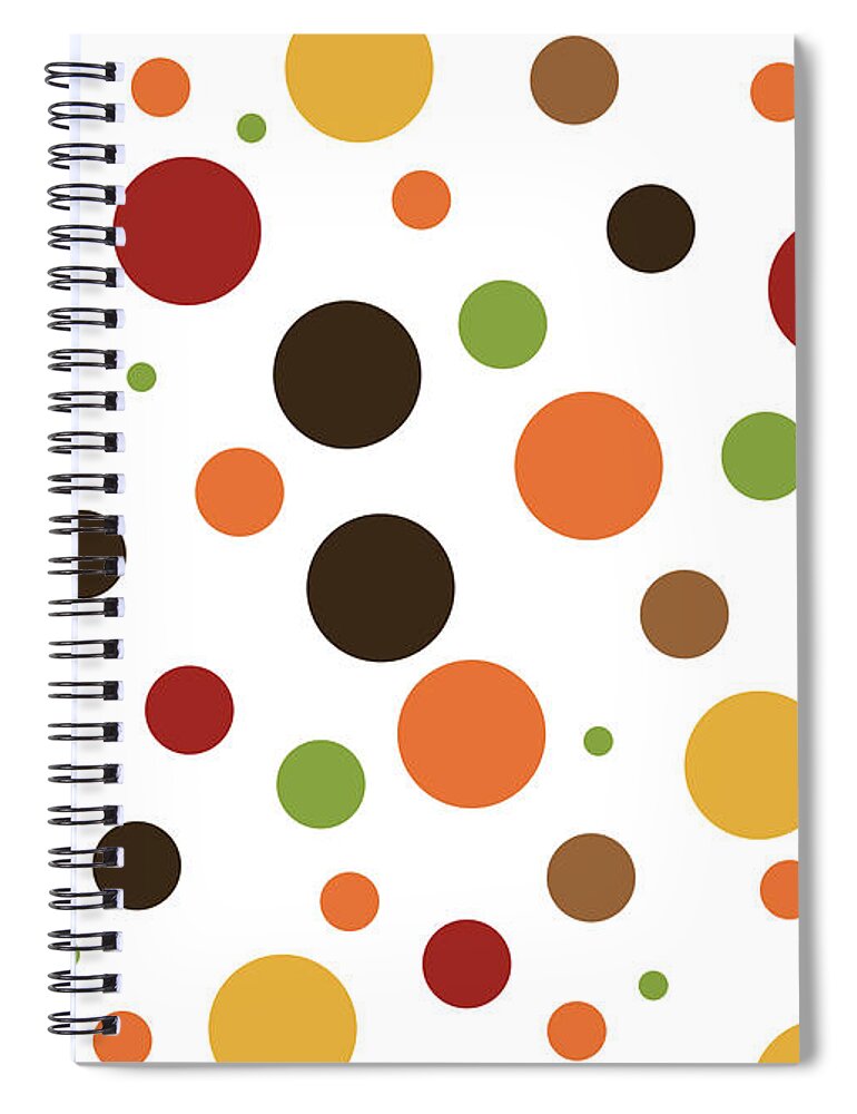 Thanksgiving Spiral Notebook featuring the digital art Thanksgiving Polka Dots by Amelia Pearn