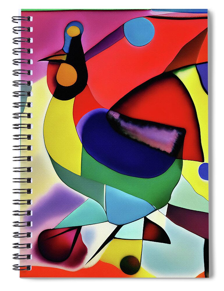 Thanksgiving Spiral Notebook featuring the digital art Thanksgiving turkey abstract art by Tatiana Travelways