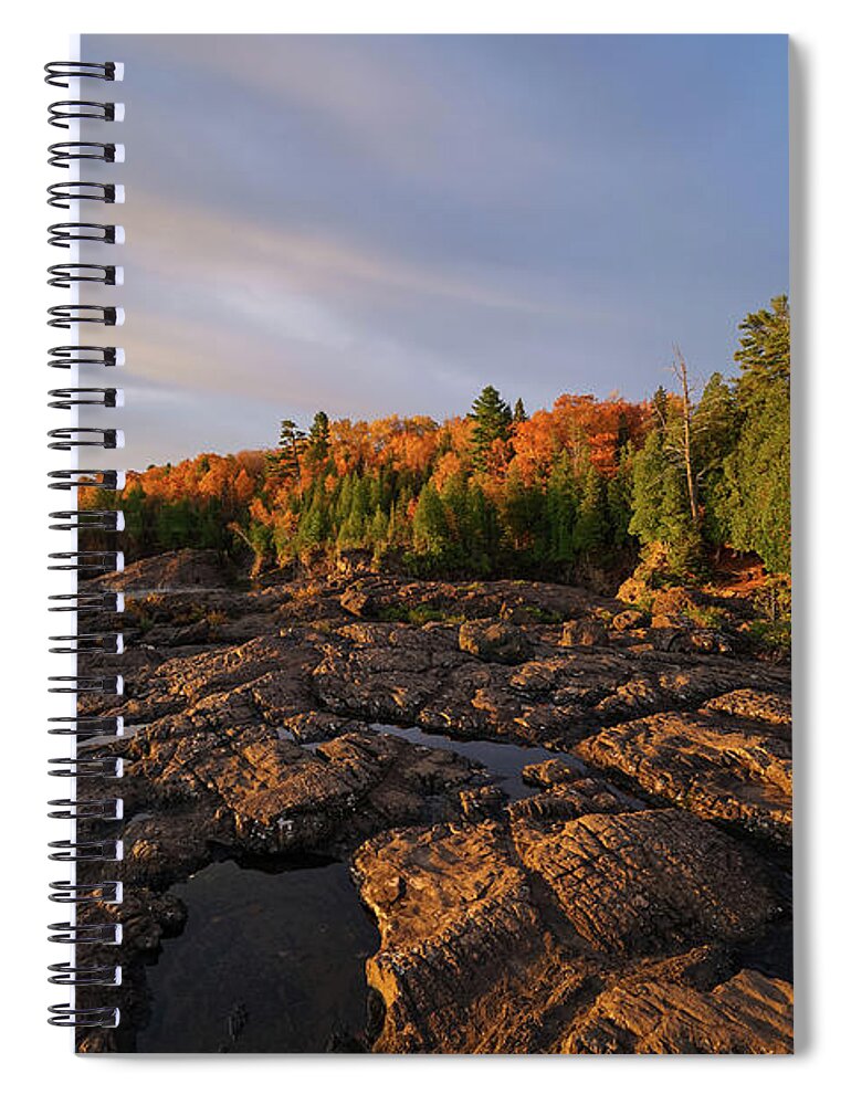 That Warm Autumn Light Spiral Notebook featuring the photograph That Warm Autumn Light by Rachel Cohen