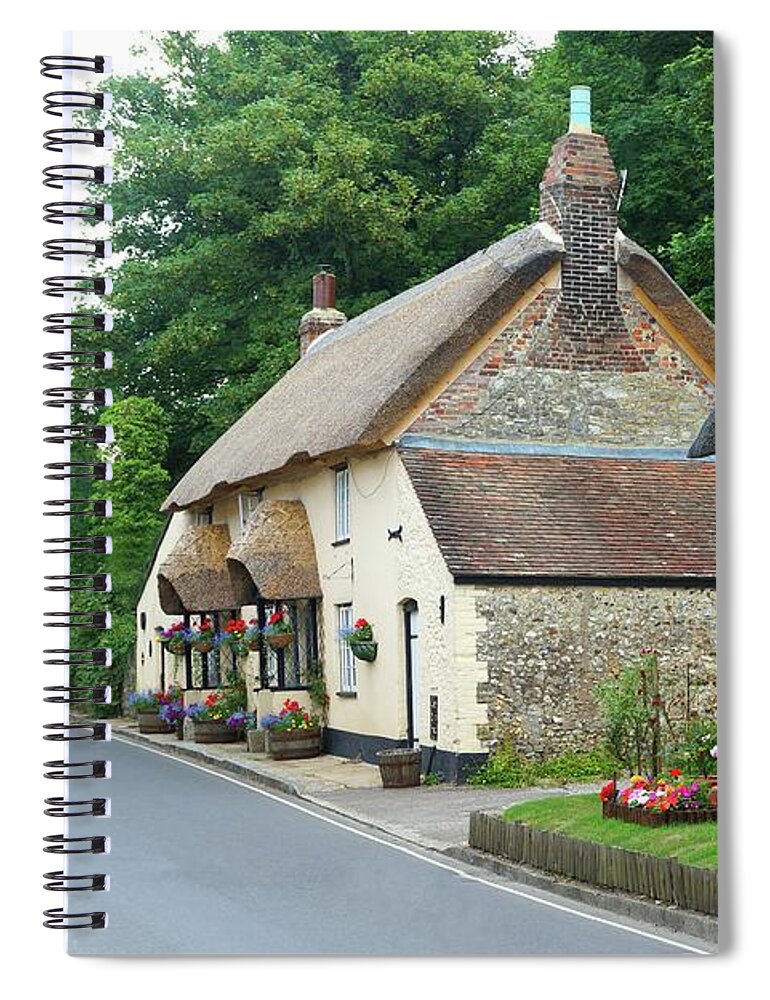 West Lulworth Spiral Notebook featuring the photograph Thatched Cottages in Dorset by David Birchall