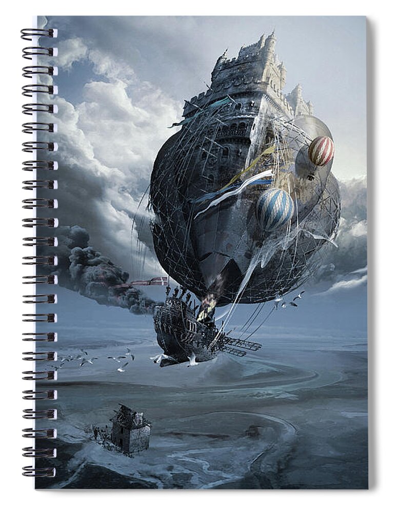 Philosophy Spiral Notebook featuring the digital art The 5th Element or Pseudo Esoteric Cosmology by George Grie