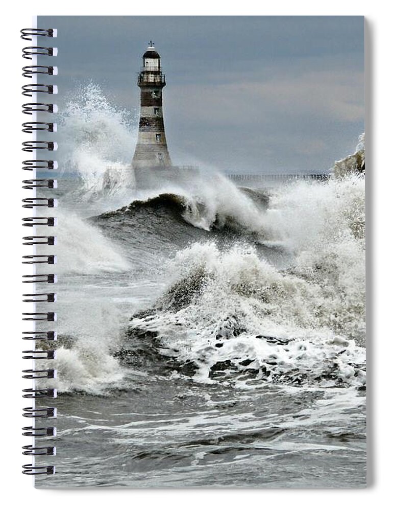 Sunderland Greeting Cards Spiral Notebook featuring the photograph The Angry Sea - The North Sea by Morag Bates