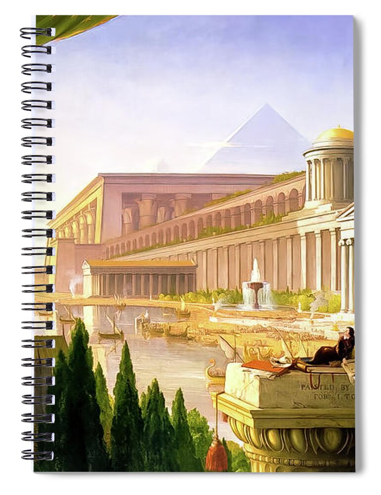 American Spiral Notebook featuring the painting The Architect's Dream by Thomas Cole 1840 by Thomas Cole
