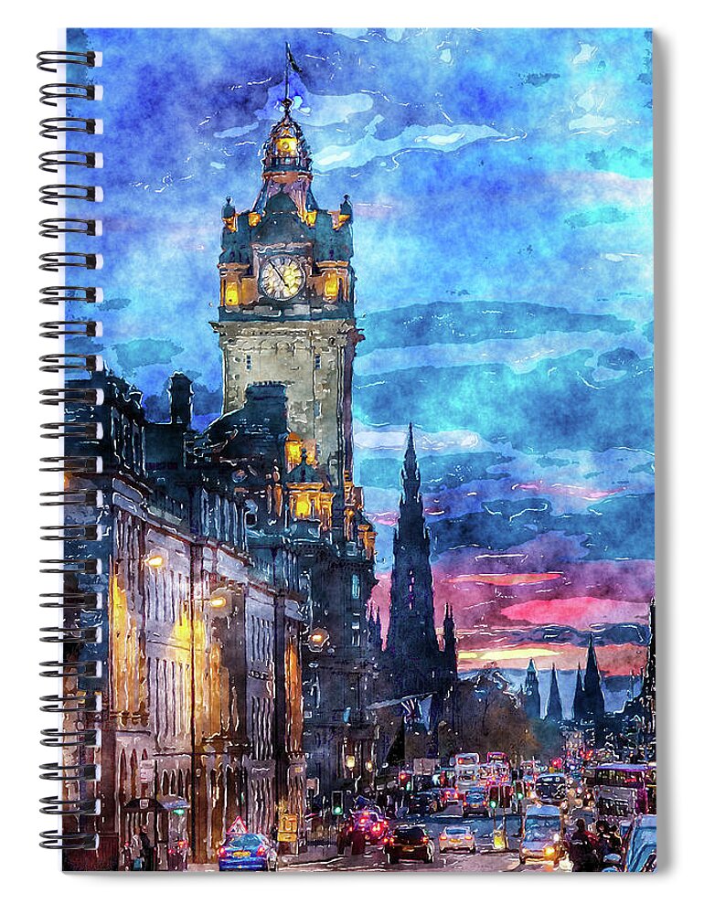 The Balmarol Spiral Notebook featuring the digital art The Balmarol Edinburgh Scotland by SnapHappy Photos