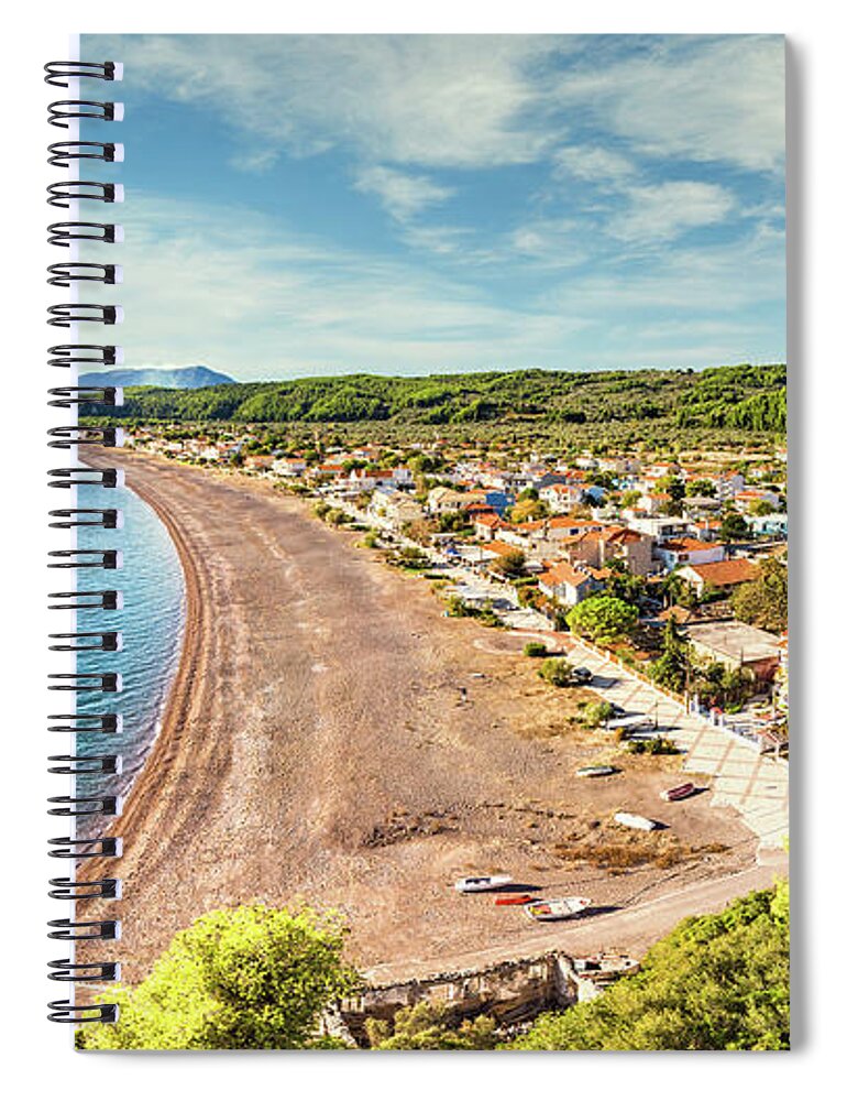 Agia Spiral Notebook featuring the photograph The beach Agia Anna Agali in Evia, Greece by Constantinos Iliopoulos