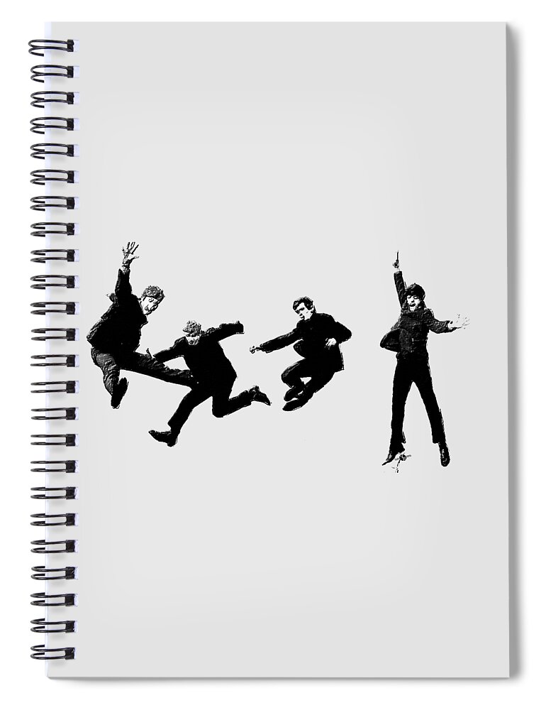 The Beatles Spiral Notebook featuring the painting The Beatles Jump by Tony Rubino