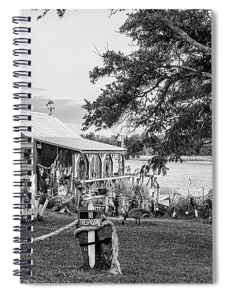 Fish House Spiral Notebook featuring the photograph The Beaufort North Carolina Fish House on Taylor's Creek by Bob Decker