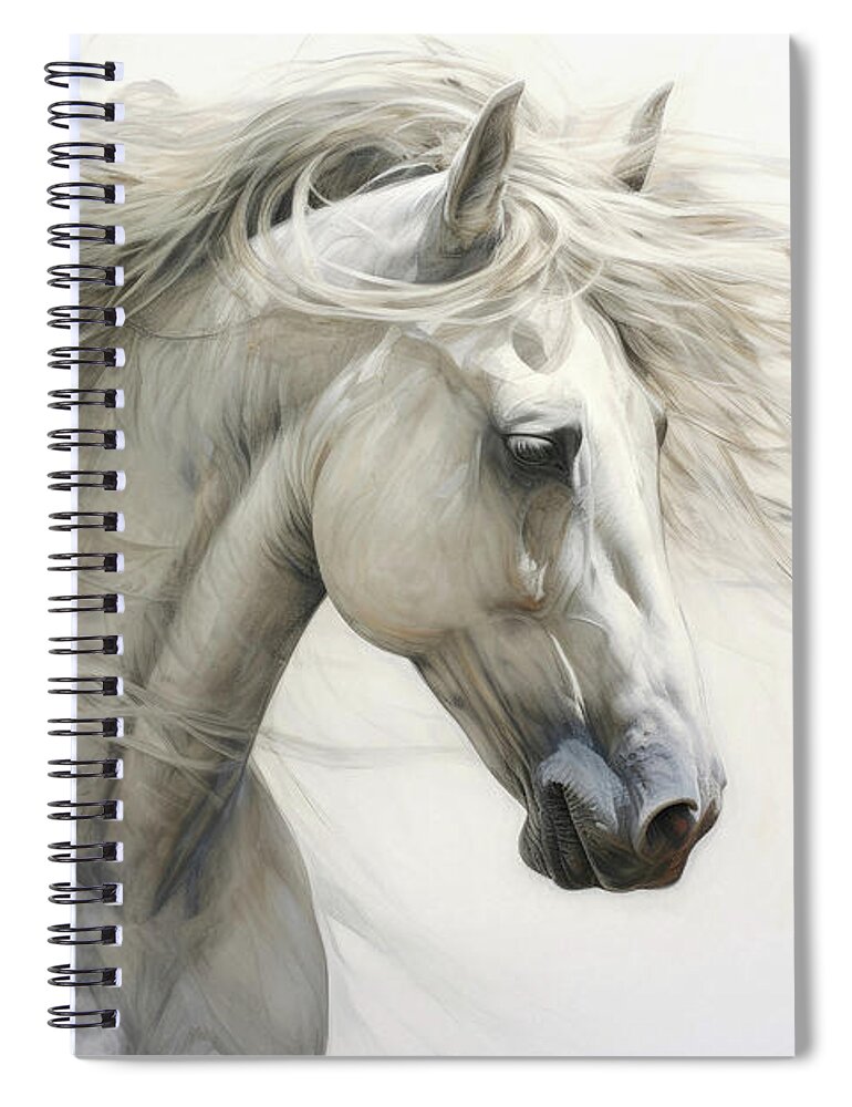 Horse Spiral Notebook featuring the painting The Beautiful Mare by Tina LeCour