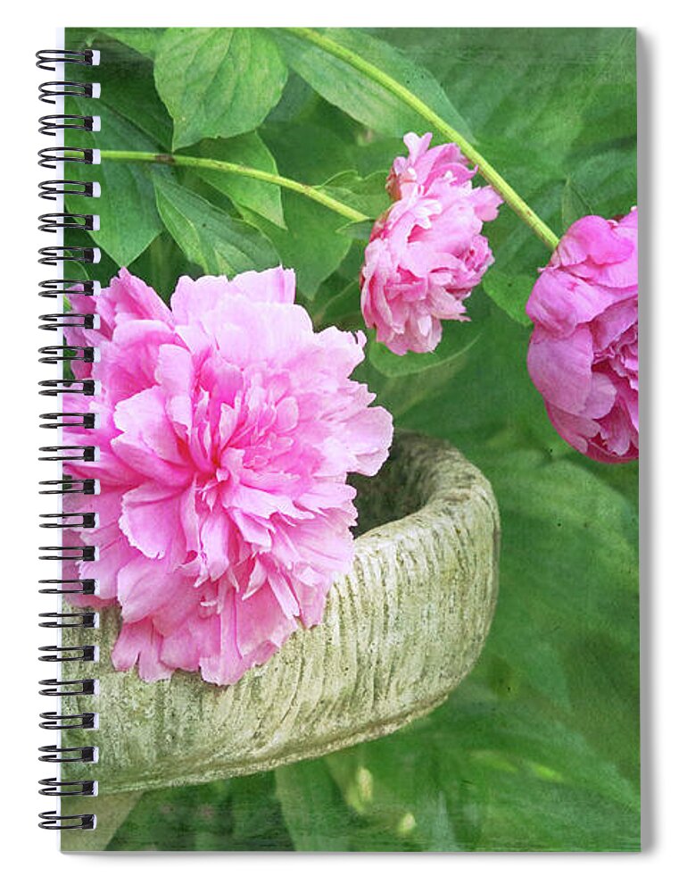 Flower Spiral Notebook featuring the photograph The Beauty of Peonies by Trina Ansel