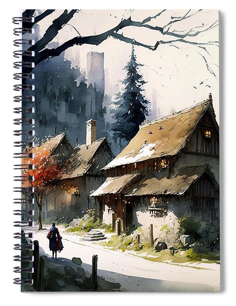 The Beauty of Skyrim - A Watercolor Painting of a Village in the Legendary  Video Game Spiral Notebook by Kai Saarto - Pixels Merch