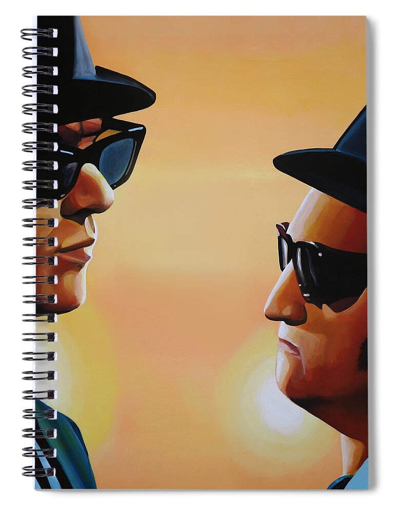 The Blues Brothers Spiral Notebook featuring the painting The Blues Brothers Painting by Paul Meijering