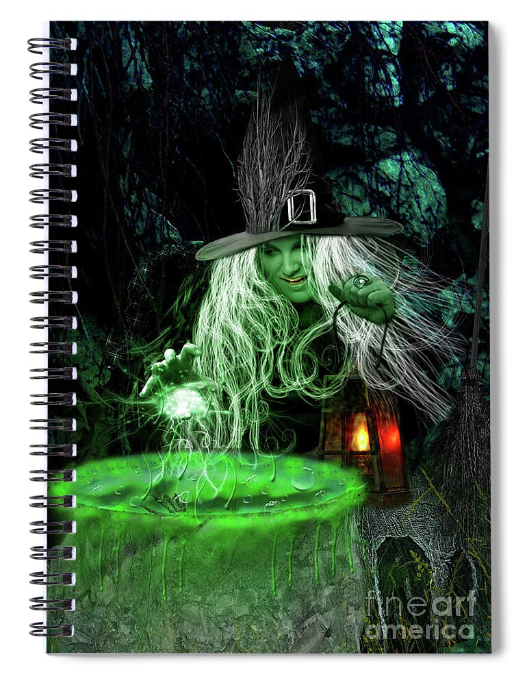 Crows Spiral Notebook featuring the digital art The Brew by Jim Hatch