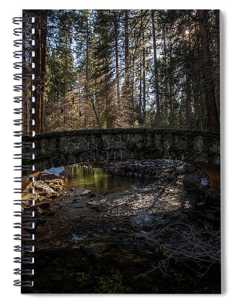Bridge Spiral Notebook featuring the photograph The Bridge over Yosemite Creek by Amazing Action Photo Video