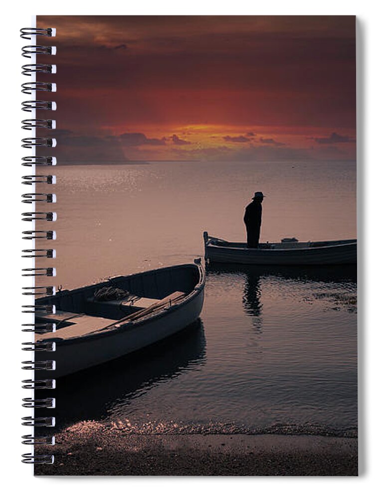 Sailing Spiral Notebook featuring the photograph The Captain by Fred LeBlanc