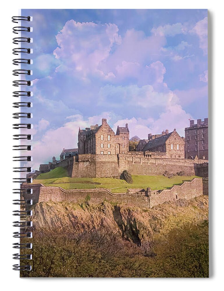 Castle Of Edinburgh Spiral Notebook featuring the digital art The Castle of Edinburgh by SnapHappy Photos