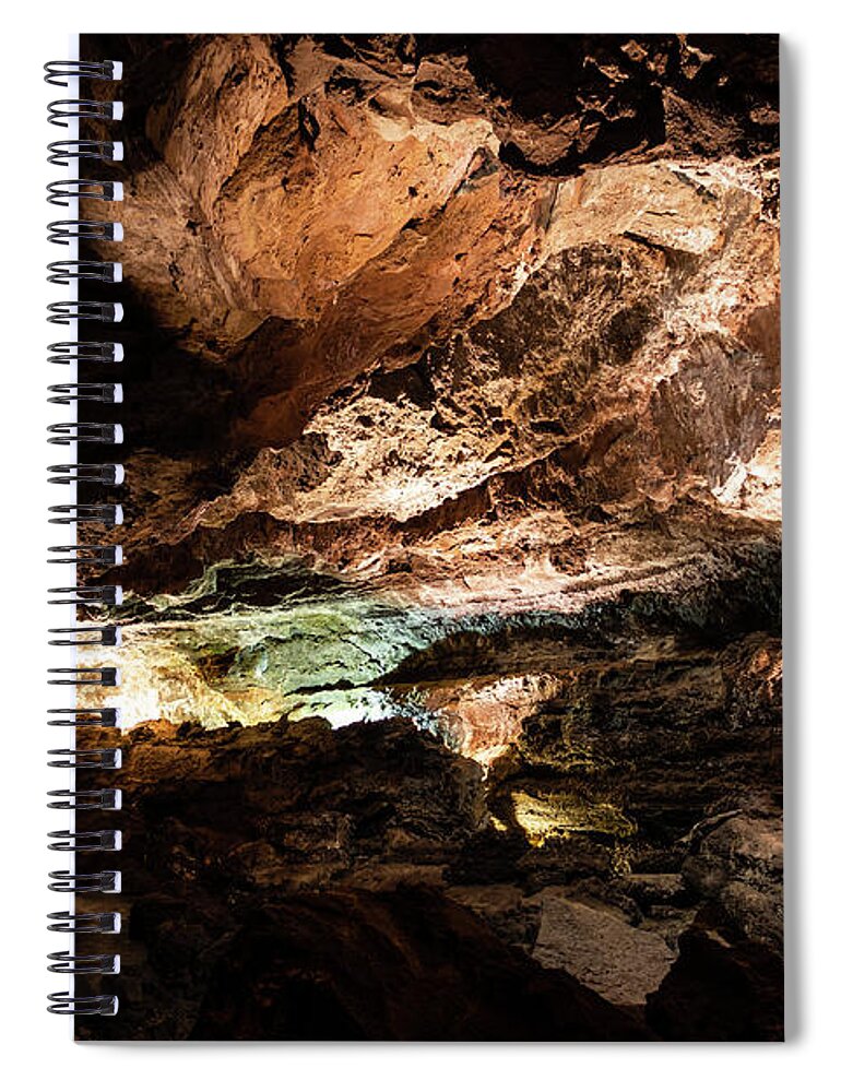Cueva De Los Verdes Spiral Notebook featuring the photograph The Cave by Josu Ozkaritz