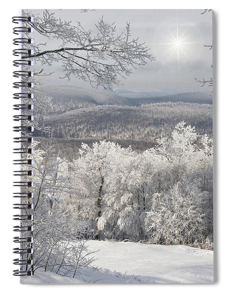 Winter Spiral Notebook featuring the photograph The Christmas Star Over Blue Knob by Lois Bryan