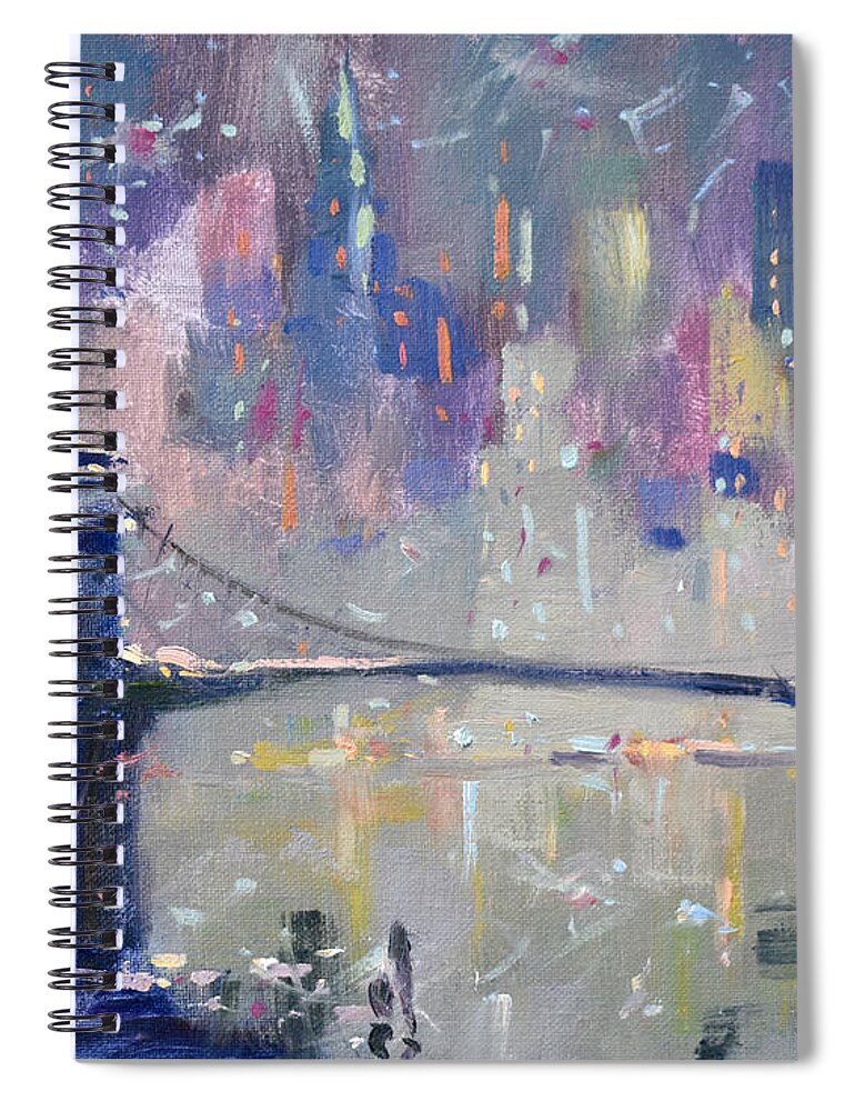 Ny City Spiral Notebook featuring the painting The City That Never Sleeps 2 by Ylli Haruni