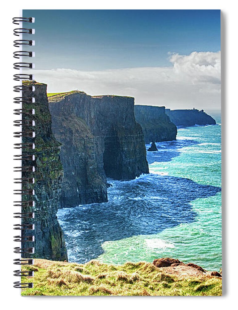 Eire Spiral Notebook featuring the photograph The Cliffs of Moher 3 - County Clare - Ireland by Bruce Friedman