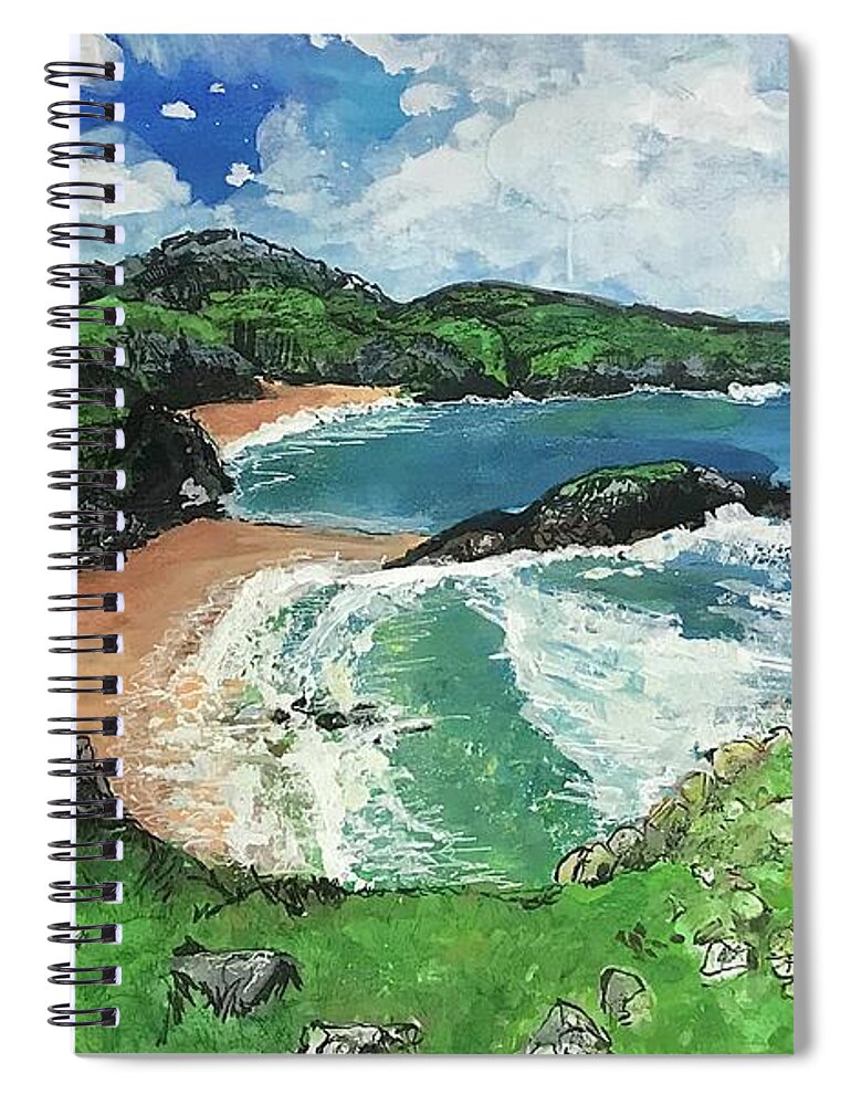 Ireland Spiral Notebook featuring the painting The Coast by Eileen Backman