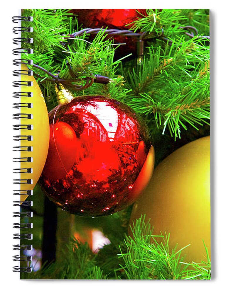 Ball Spiral Notebook featuring the photograph The Colors of Christmas by Pheasant Run Gallery