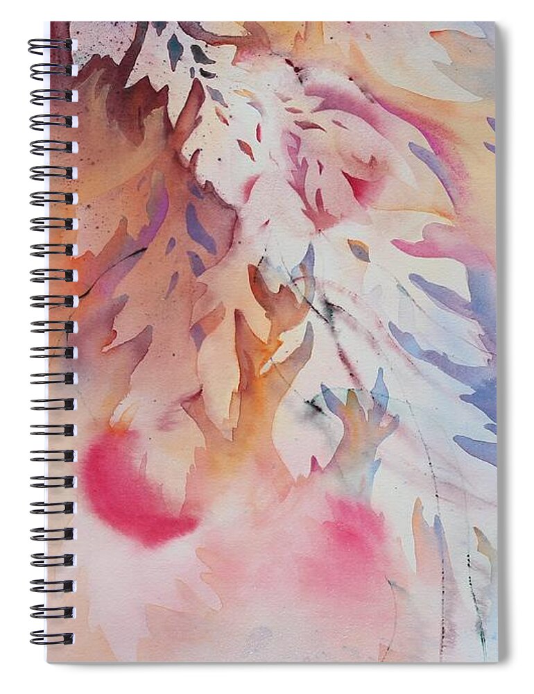 Abstract Floral Spiral Notebook featuring the painting The Colors of Wind by Amanda Amend