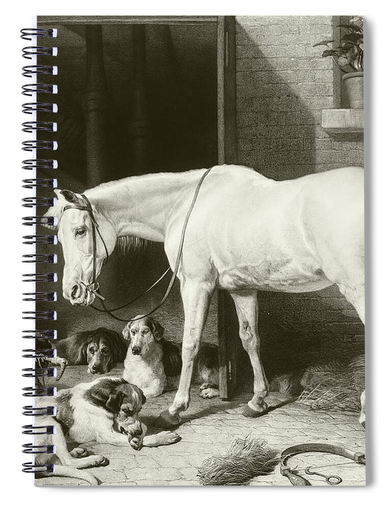 Horse Spiral Notebook featuring the drawing The Cover Hack by Charles George Lewis