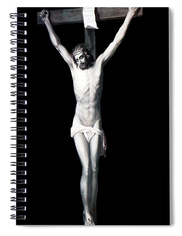 Jesus Spiral Notebook featuring the photograph The Crucifixion by Munir Alawi