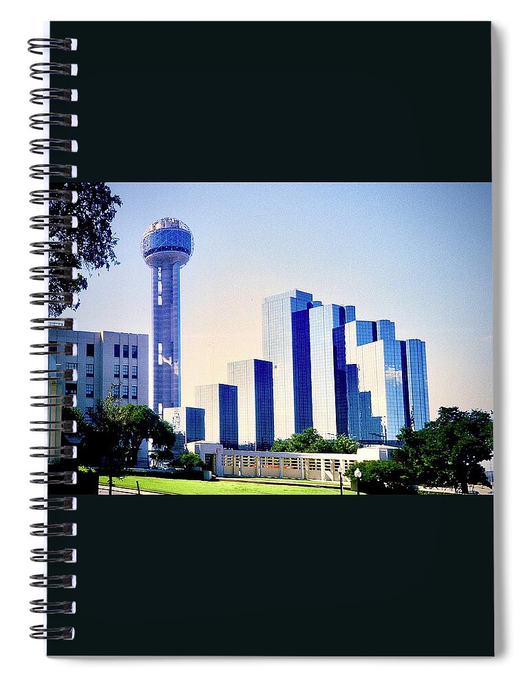  Spiral Notebook featuring the photograph The Dallas Reunion Tower by Gordon James