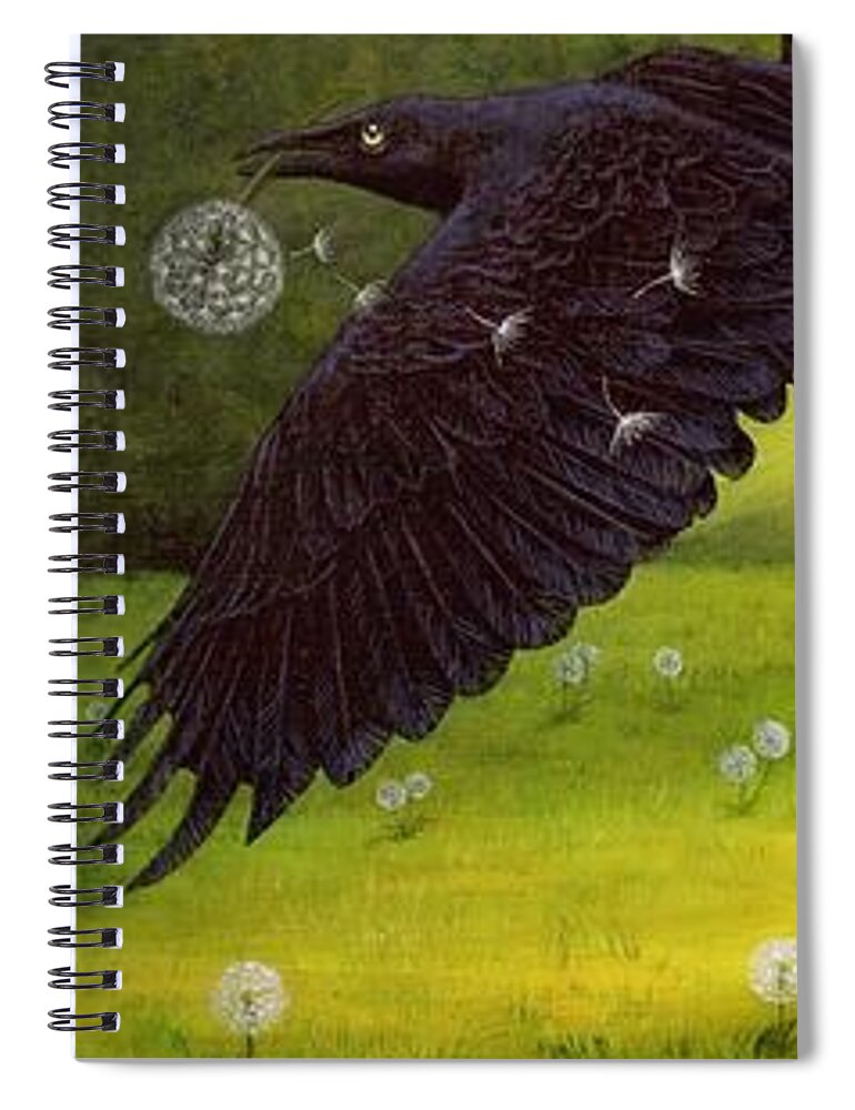 Kim Mcclinton Spiral Notebook featuring the painting The Dandelion Thief by Kim McClinton