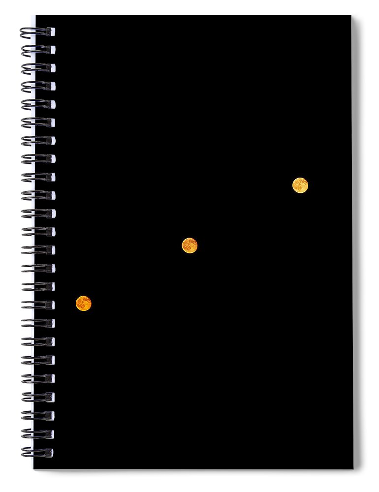 Skyscape Spiral Notebook featuring the photograph The Dawn of the Moon by Karine GADRE