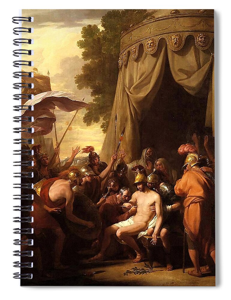 Epaminondas Spiral Notebook featuring the painting The Death of Epaminondas by Benjamin West