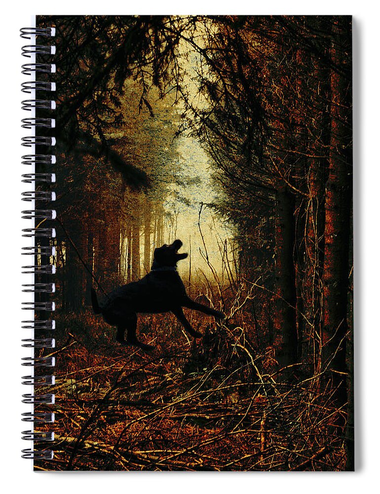 Dog Spiral Notebook featuring the photograph The dog of the forest by Yasmina Baggili