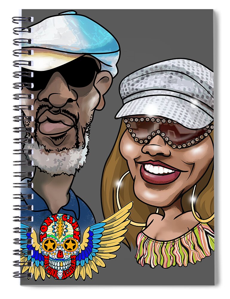  Spiral Notebook featuring the digital art The Duke and Dutchess of Funk by Tony Camm