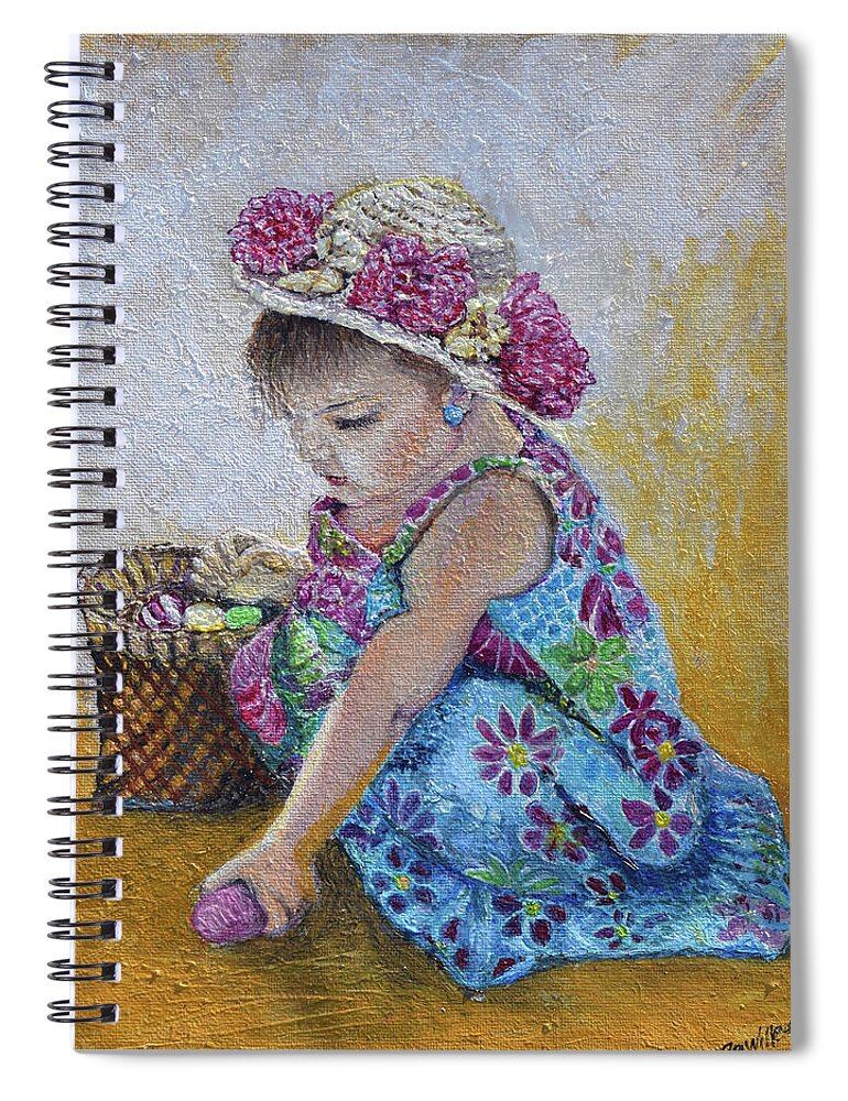 Easter Spiral Notebook featuring the painting The Easter Bonnet by Toni Willey
