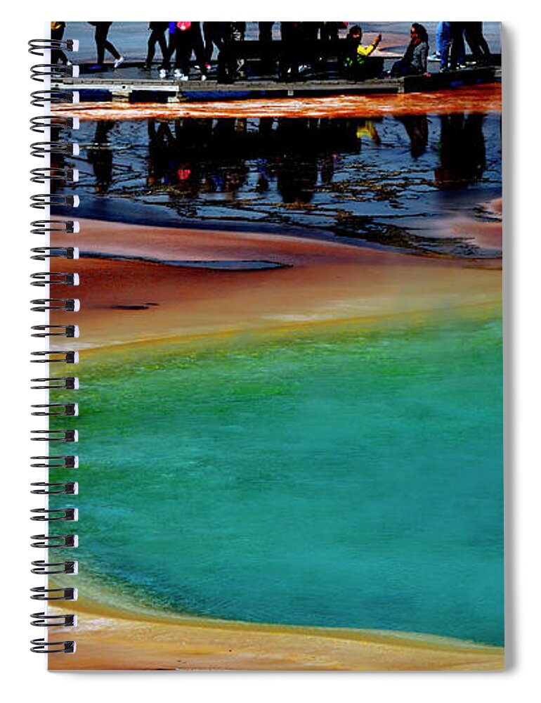 Grand Prismatic Spring Spiral Notebook featuring the photograph The Edge of the Grand Prismatic Spring by Amazing Action Photo Video