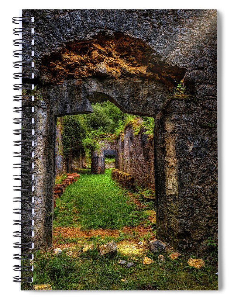 Collapse Spiral Notebook featuring the photograph The entrance to the Royal Factory of Arms by Micah Offman