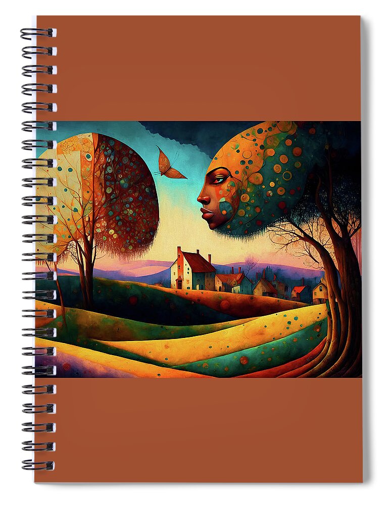 Environmentalist Spiral Notebook featuring the digital art Guardian of Mother Earth by Peggy Collins