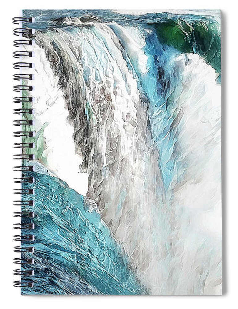Niagara Falls Spiral Notebook featuring the digital art The Falls by Pennie McCracken