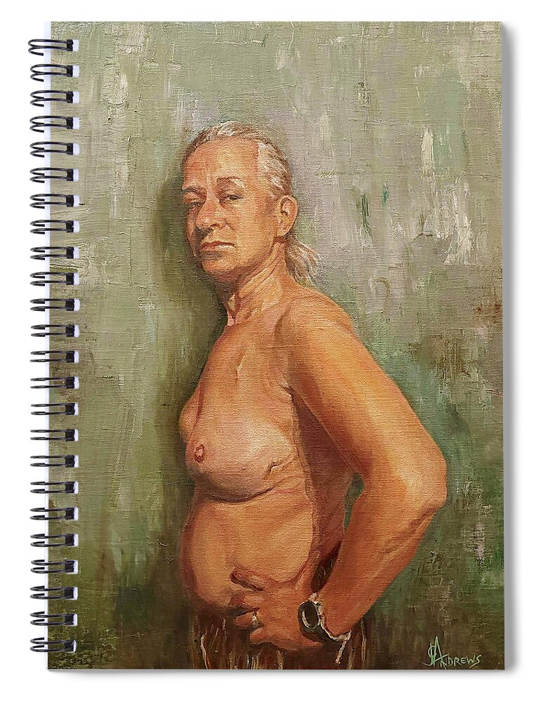 Figure Spiral Notebook featuring the painting The Fighter by James Andrews