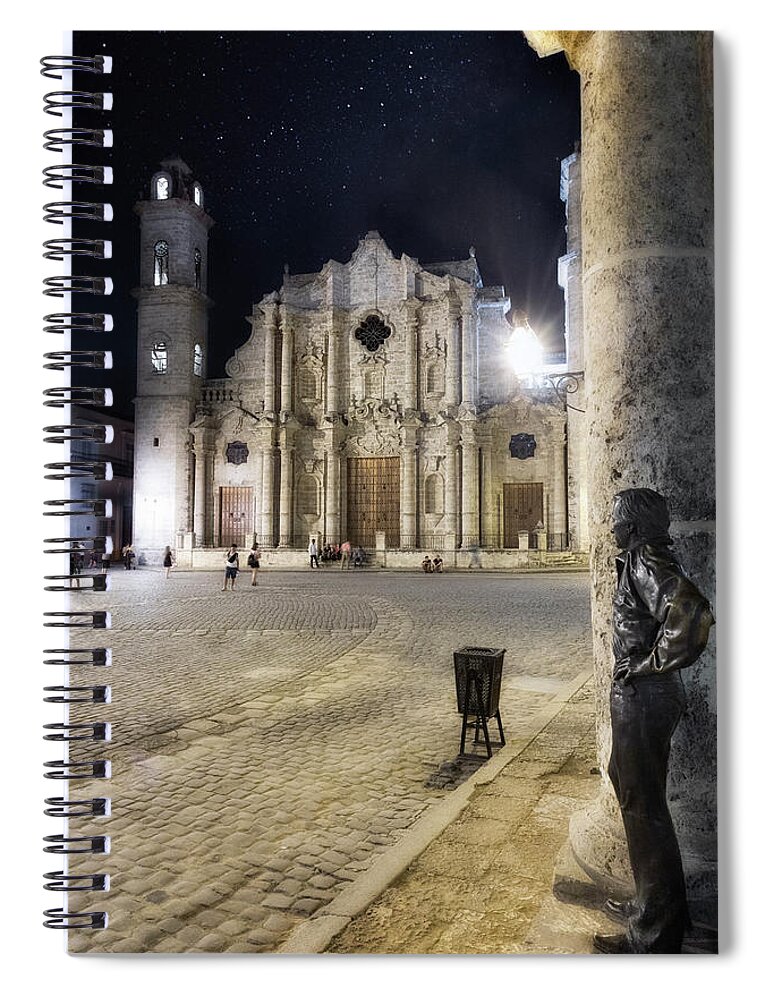 Havana Spiral Notebook featuring the photograph The Flamenco Dancer Statue by Micah Offman