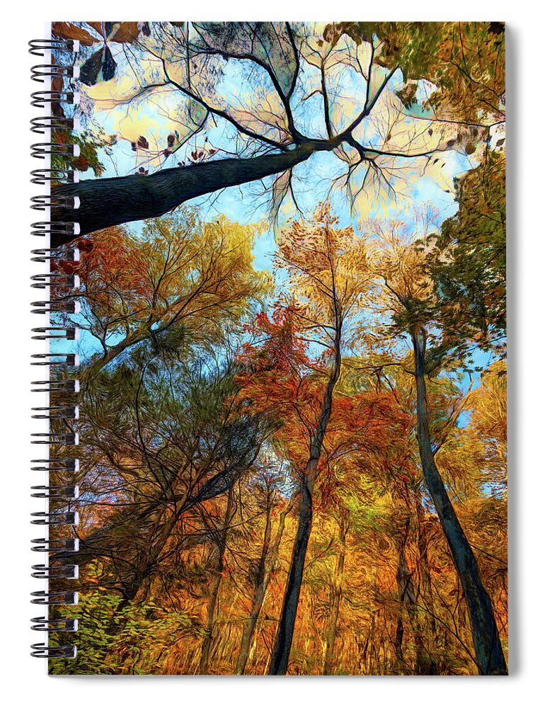 Clouds Spiral Notebook featuring the photograph The Forest's Embrace Painting by Debra and Dave Vanderlaan