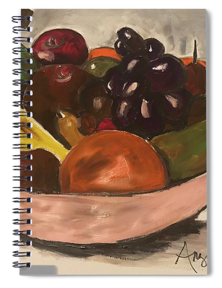  Spiral Notebook featuring the painting The Fruit by Angie ONeal